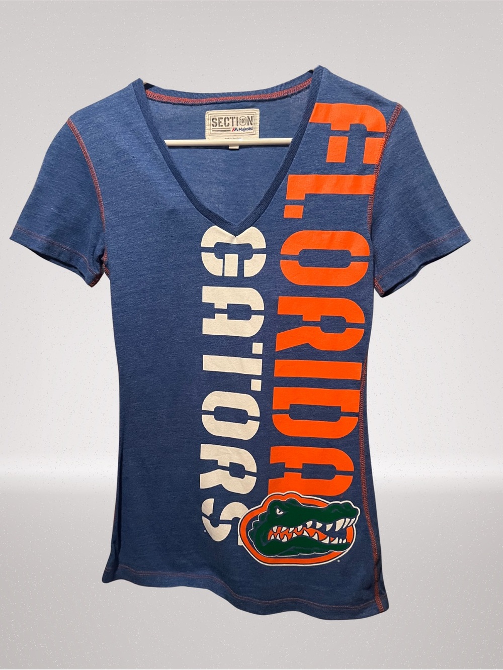 Florida Gators V-Neck Graphic Tee Women’s Small Blue NCAA UF
